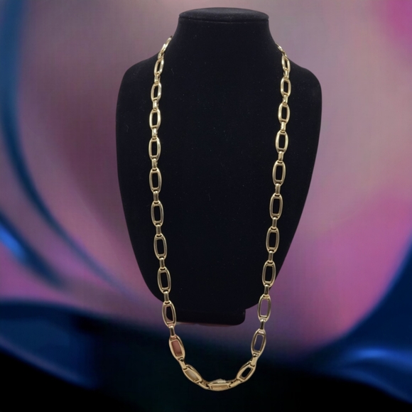 Vintage 80s Gold Tone Chain Link Necklace Belt Convertible Statement - Picture 2 of 9